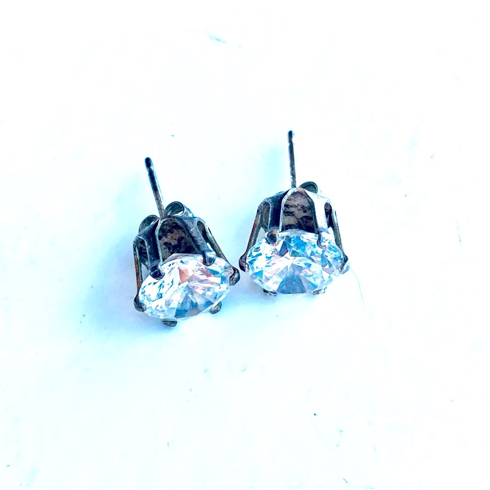 Large Cubic Zirconia Stud Earrings